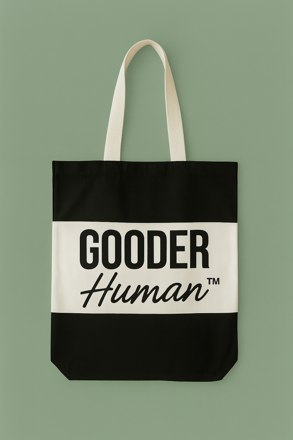 Gooder Human Black/White Tote Bag