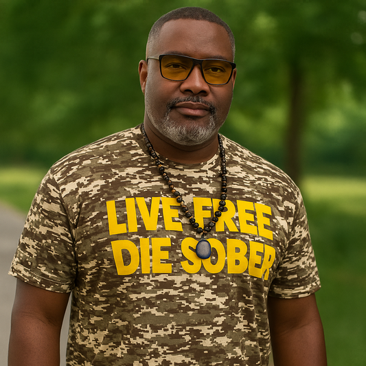Gooder Human Live Free Die Sober Camo Shirt