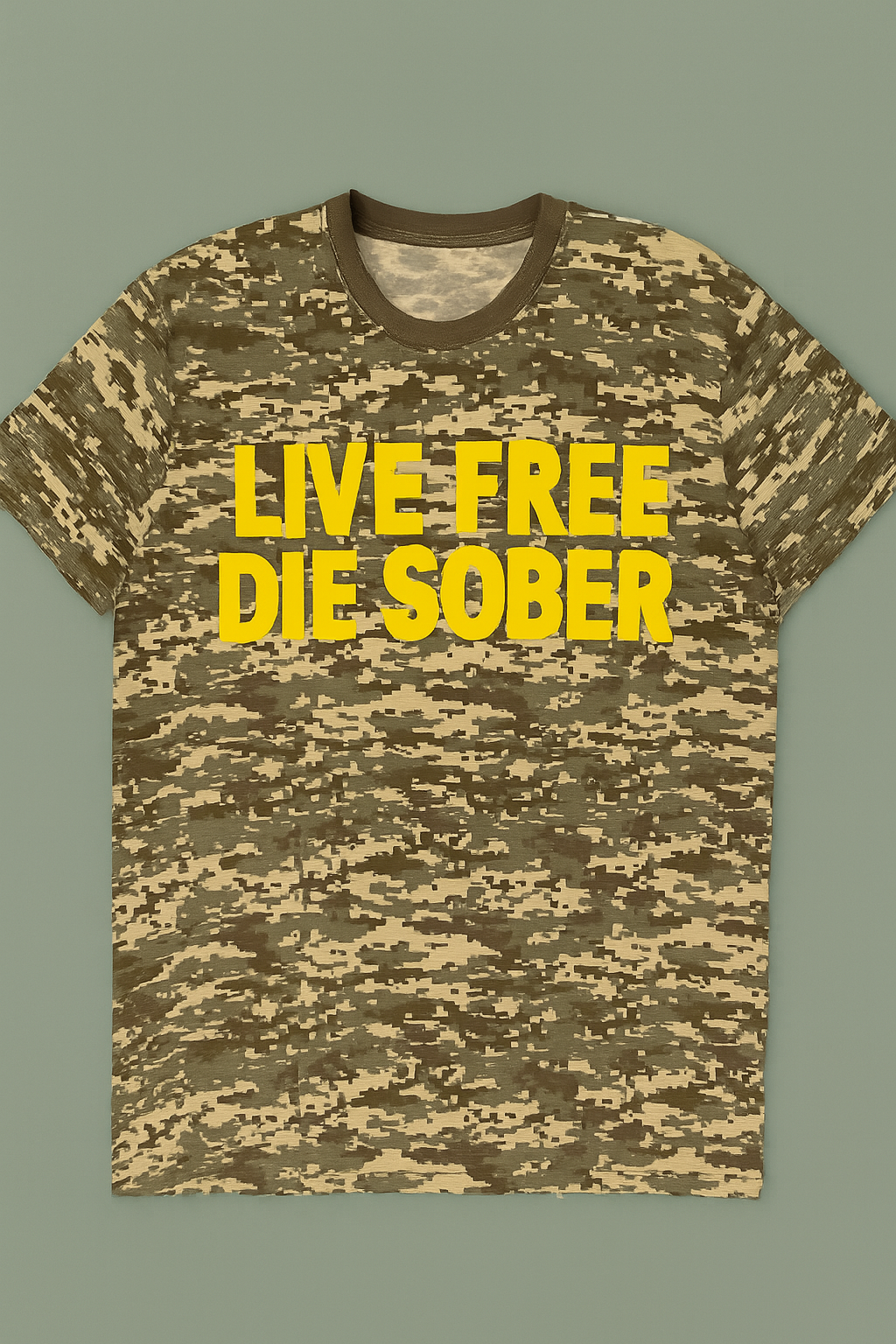 Gooder Human Live Free Die Sober Camo Shirt