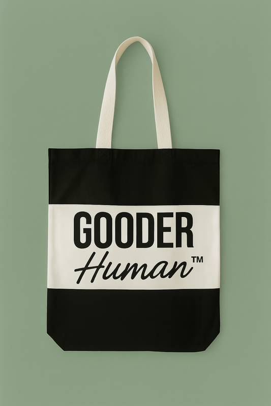 Gooder Human Black/White Tote Bag